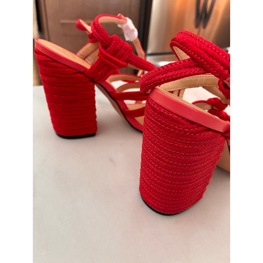 Cabi Hibiscus Red Rope Block Heel - Picture 2 of 5